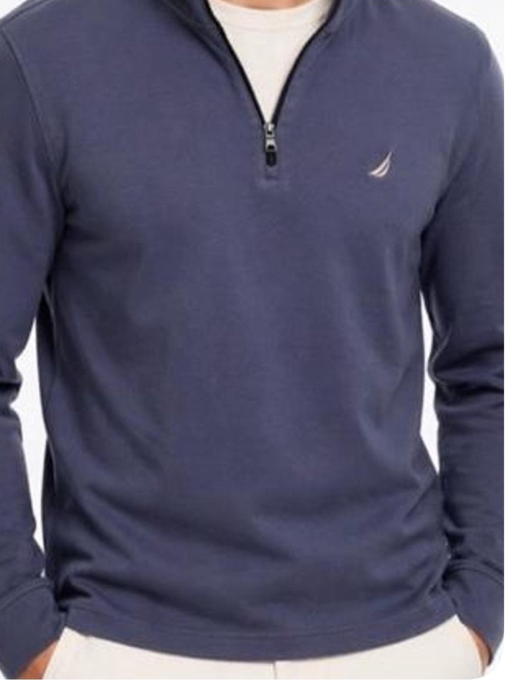 Nautica Men's Indigo Quarter-Zip Pullover Sweater